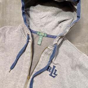 Lauren Ralph Lauren LRL Zip Hoodie Grey Blue Logo Full Zip Sweatshirt